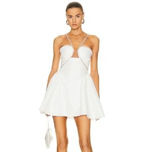 Self-Portrait Taffeta Flared Mini Dress